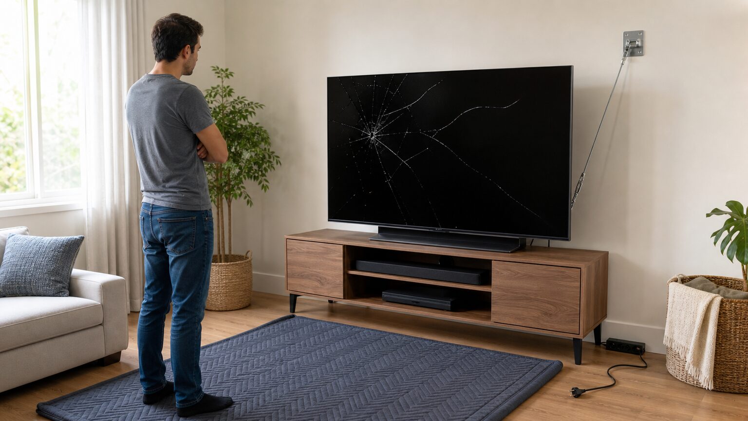 有機ELテレビが割れたときの対処法｜修理・買い替えの判断と再発防止策