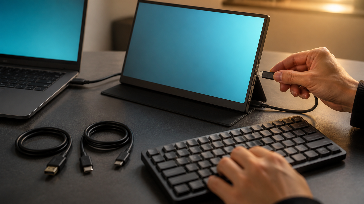 キーボード付きモバイルモニターの仕組みと接続の基本