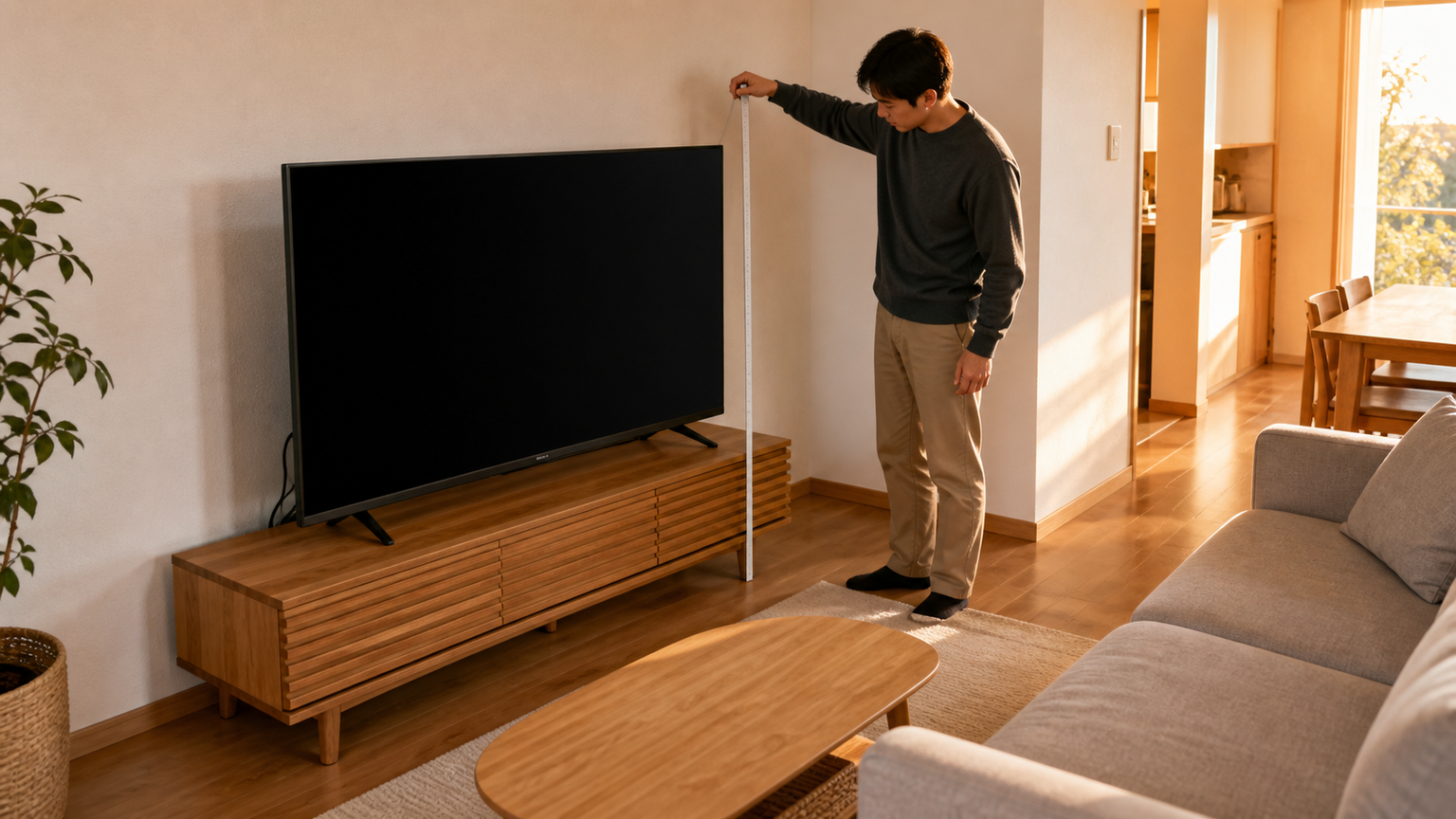 55インチテレビに必要な部屋の広さと設置条件