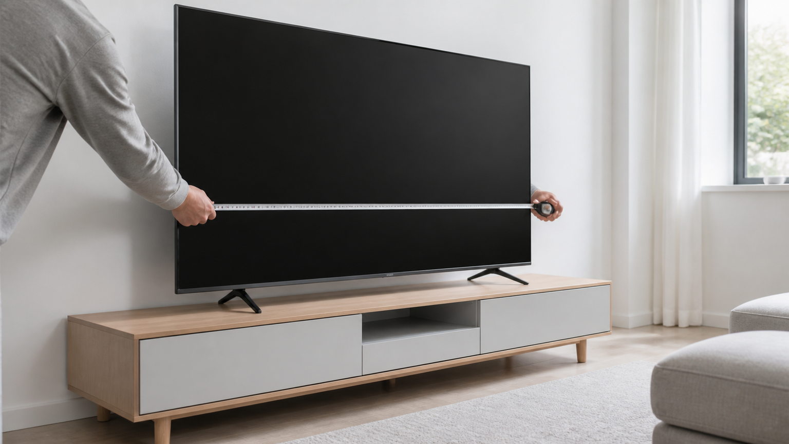 55インチテレビに必要なテレビ台の幅と確認方法