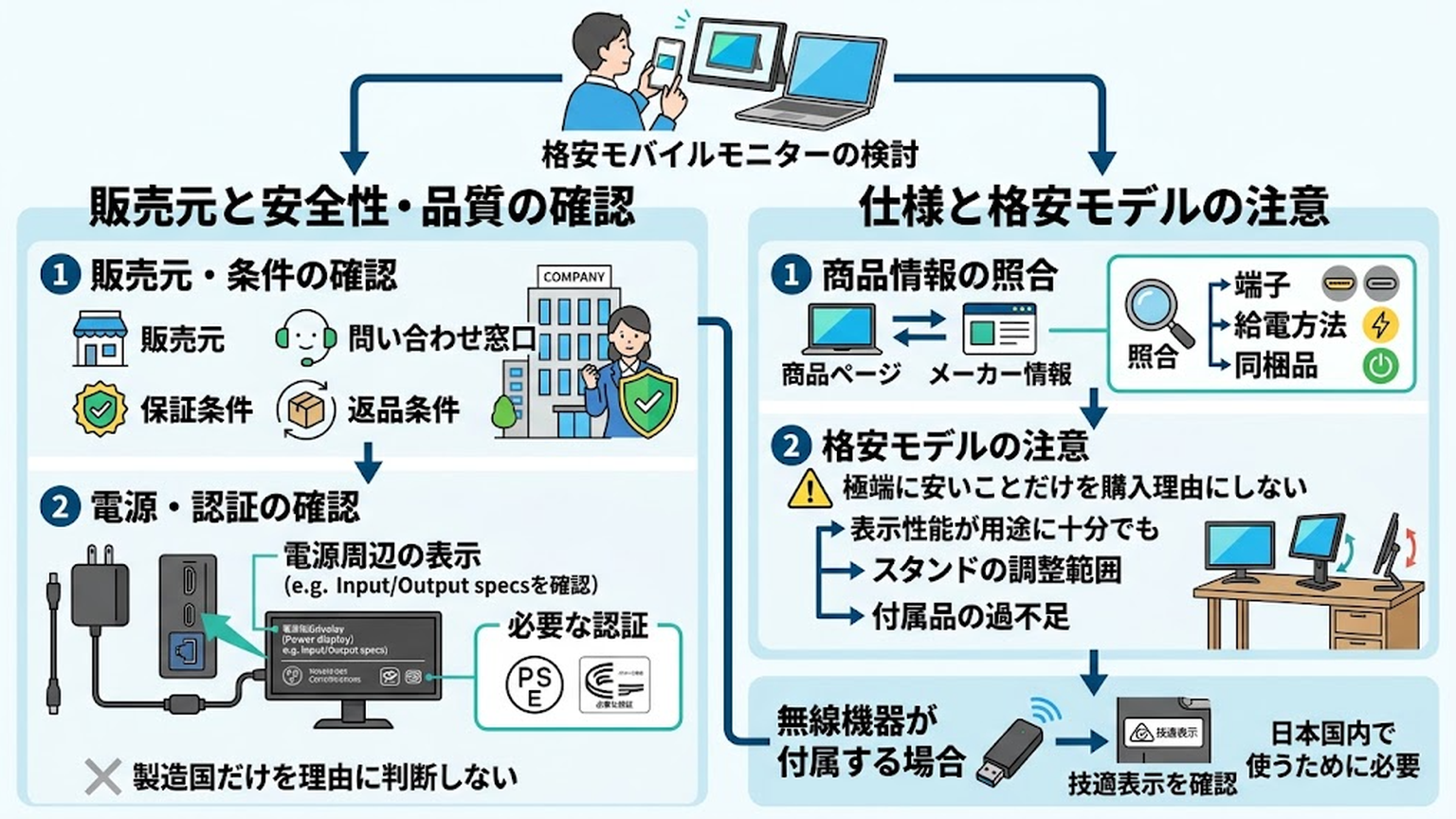 格安モデルと中国製品は安全性を一括りにしないの図解:本文内容を視覚化した図解