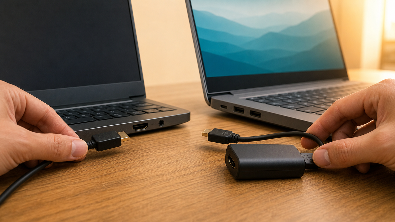 ノートパソコン2台を有線で活用するための接続判断