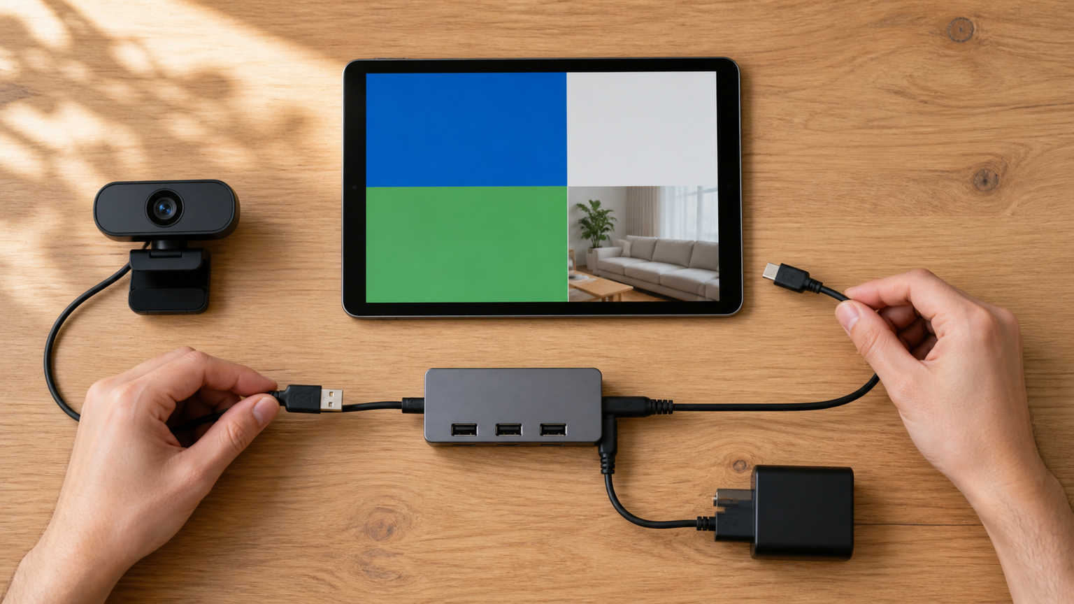 タブレットと外付けカメラを接続するための前提条件