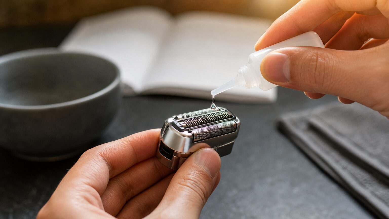 結論：電気シェーバーのオイルは取扱説明書に従い、洗浄後の乾いた刃へ適量使う