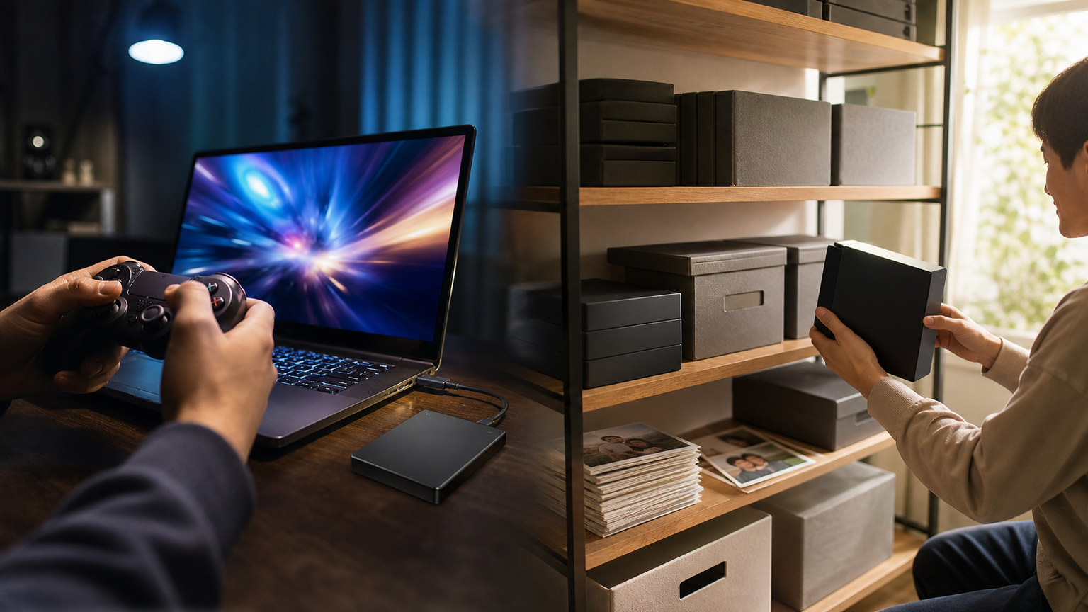 結論:速度重視なら外付けSSD、容量と保存コスト重視なら外付けHDD